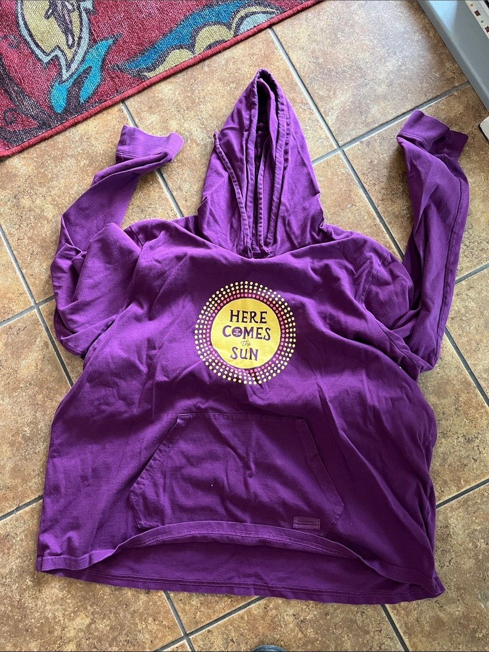 Life is Good Here Comes the Sun Hoodie Crusher Plum XXXL